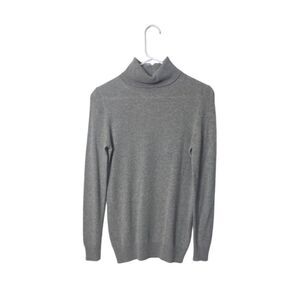 Ann Taylor Womens Cashmere Turtleneck Sweater Gray XS